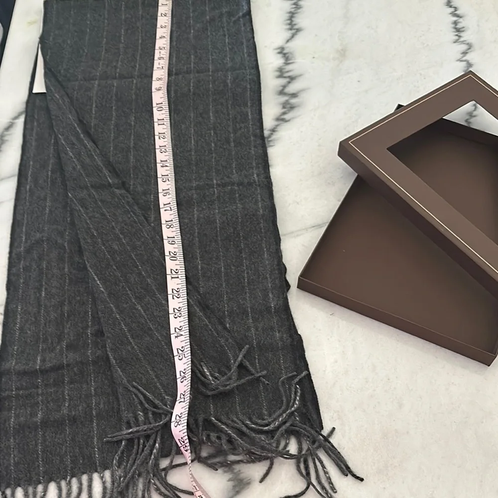 NWT Elegant Mens Elliott Mulryan Fringe Cashmere Scarf Size ~12*~58
